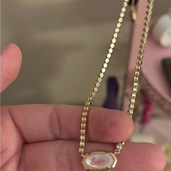 Kendra Scott Jewelry - Kendra Scott Gold Necklace with Pink 'Love' Pendant